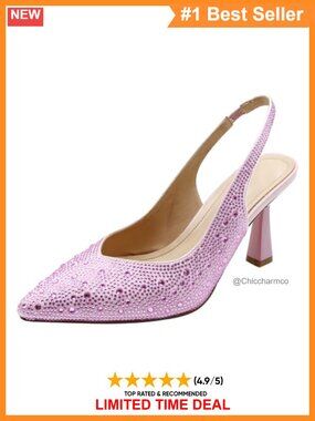Rhinestone Pointed Toe Slingback Kitten Heels for Wedding